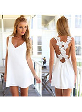 White Back Cross Calsual Dress S,M,L,XL MH5008
