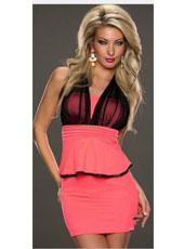 Red And Black Lace Office Dress M,L,XL MH5139