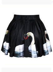 Printed Swan Style Short Skirt  MH8027