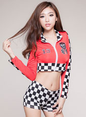 Red Two PCs Racer Costume MH3106