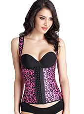 Nine steel bone pink leopard waist corset S-3XL MH1386