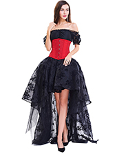 Red and Black Embroidery Bandage Slimming Corsest  Dress MH1458