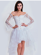Steel Bone White Wedding Bandage Corset S-2XL MH1462