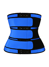 Three Belt Hook Latex Waist Trainer Blue MHW100004bl