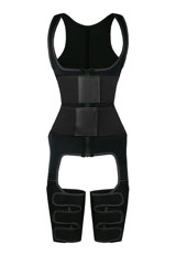 Black Neoprene Leather Double Belt Vest MHW100065B 