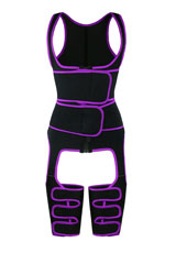 Purple Thigh Shaper with Double Belt Vest MHW100046PU 