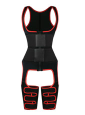 Red Neoprene Leather Double Belt Vest MHW100065R 