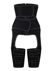 Black Thigh Shaper with Double Belts MHW100024B 