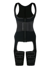 Black Neoprene Leather One Belt Vest MHW100075B