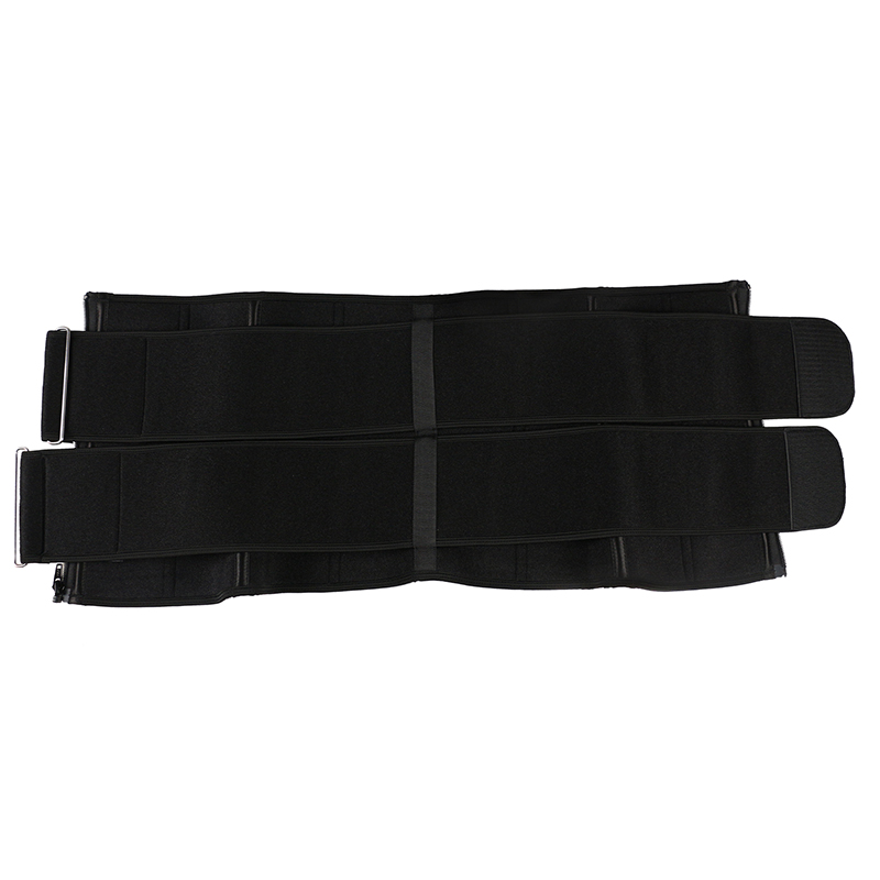 Black Neoprene Waist Trainer With Double Detachable Square-Buckle-Pulley Belts MHW100137B