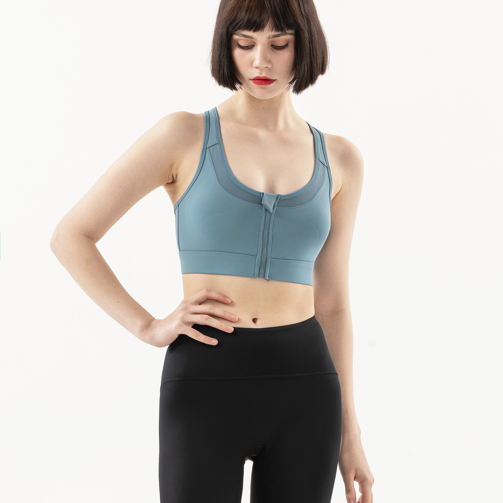 New Design Sports Bra With Zipper MH4583BLNanbin waist trainer