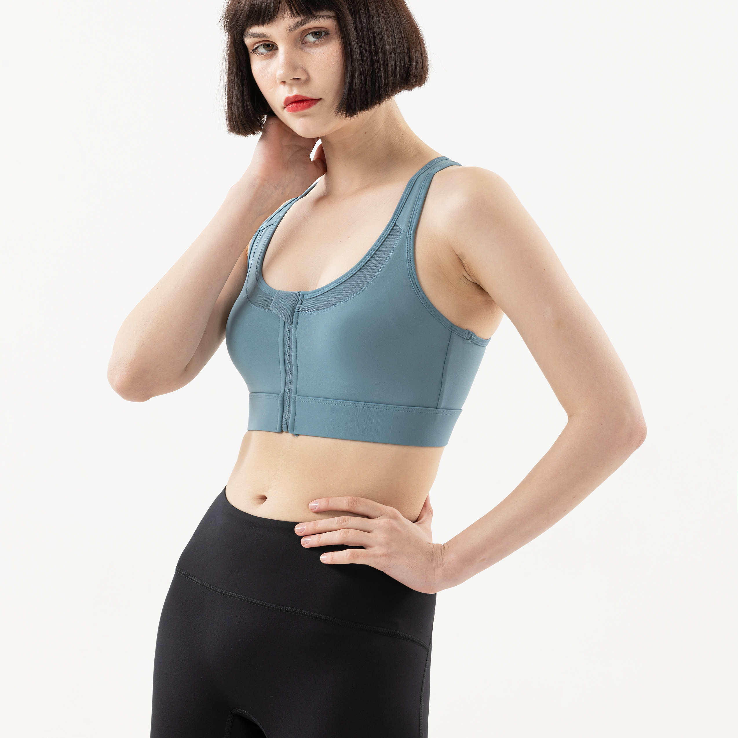 New Design Sports Bra With Zipper MH4583BLNanbin waist trainer