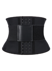 Black Latex 9 Inches and 10 cm Single Belt with Hook Waist Trainer MHW100445B