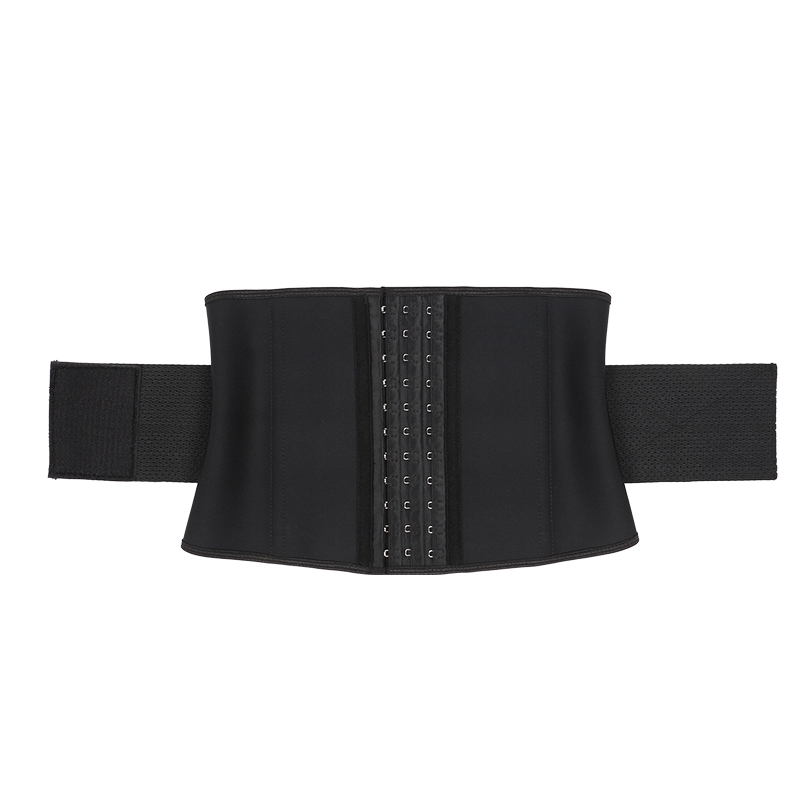 Black Latex 9 Inches and 10 cm Single Belt with Hook Waist Trainer MHW100445B