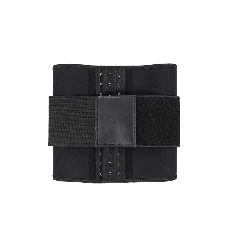 Black Latex 9 Inches and 10 cm Single Belt with Hook Waist Trainer MHW100445B