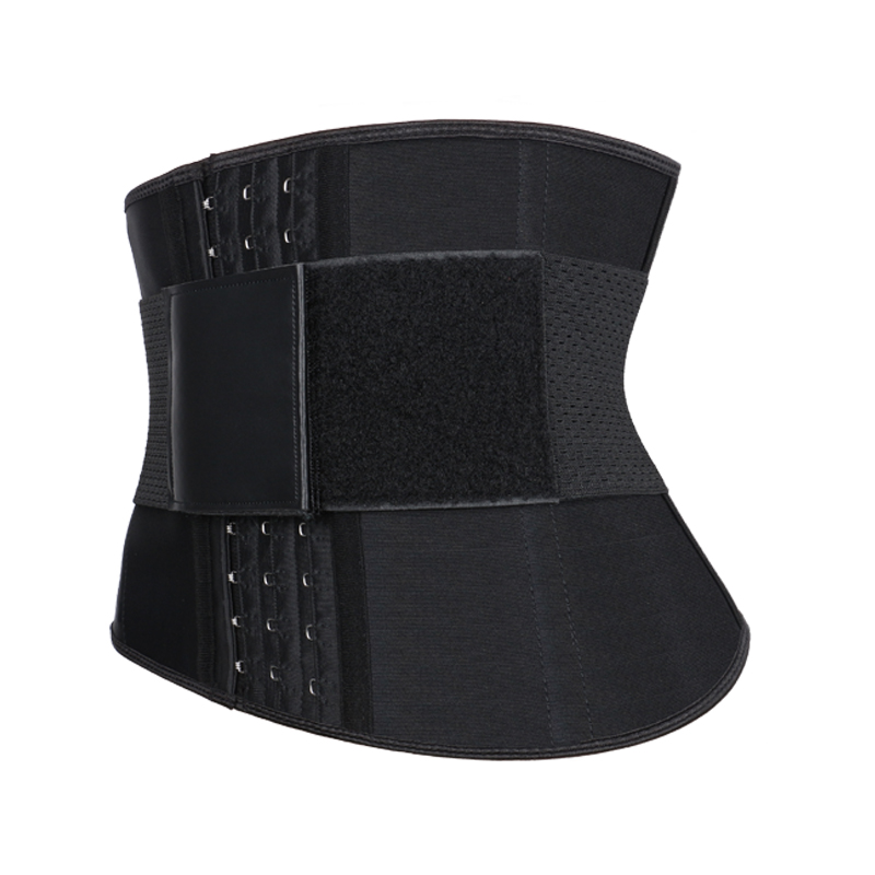 Black Latex 9 Inches and 10 cm Single Belt with Hook Waist Trainer MHW100445B
