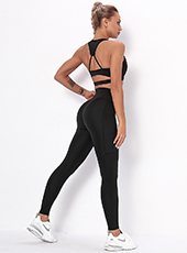 Striped Pocket Yoga Set Top Bra Sports Fitness Yoga Pants MH133621