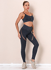 Seamless Knit Hips Yoga Set Sports Fitness Tank Top MH133622