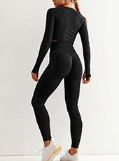 Patterned Long Sleeve Top Pants Yoga Set MH133610