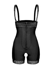 Firm Control Black Bodysuit Adjustable Shoulder Strap With Zipper MT000284B