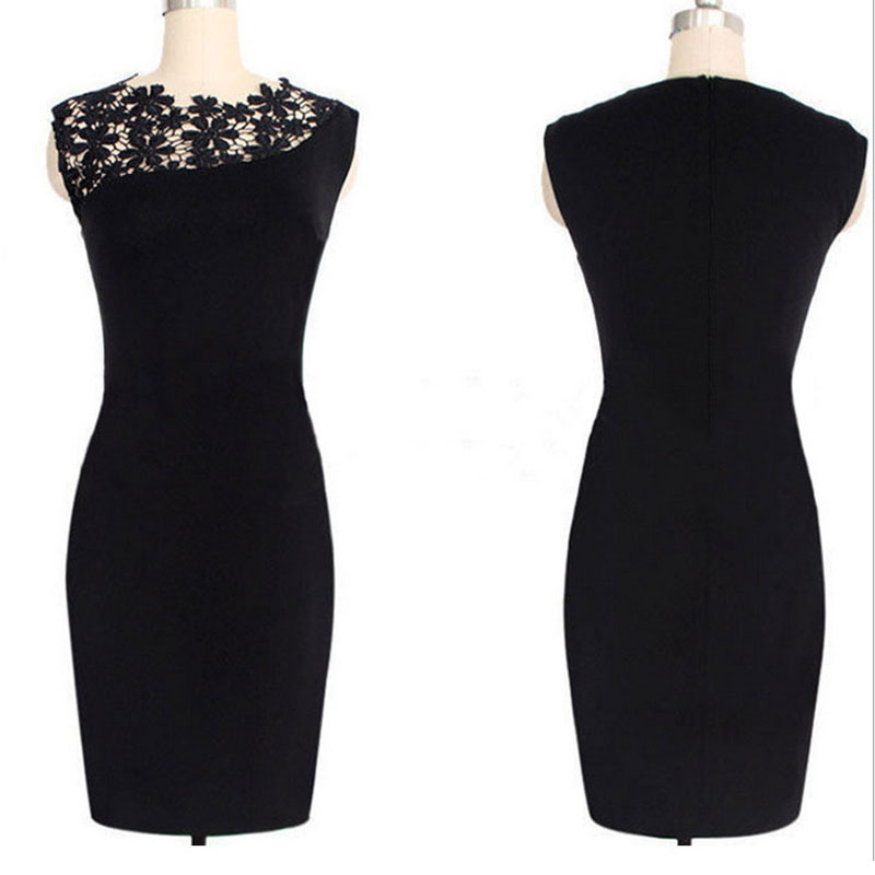 Sleeveless Black Bodycon Dress MH5029