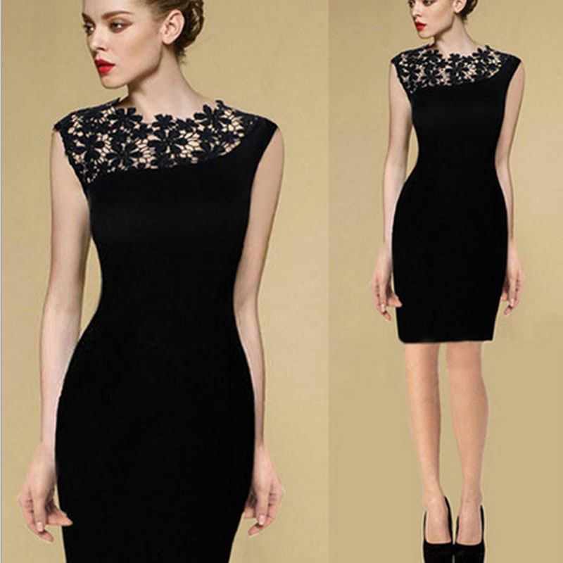 Sleeveless Black Bodycon Dress MH5029