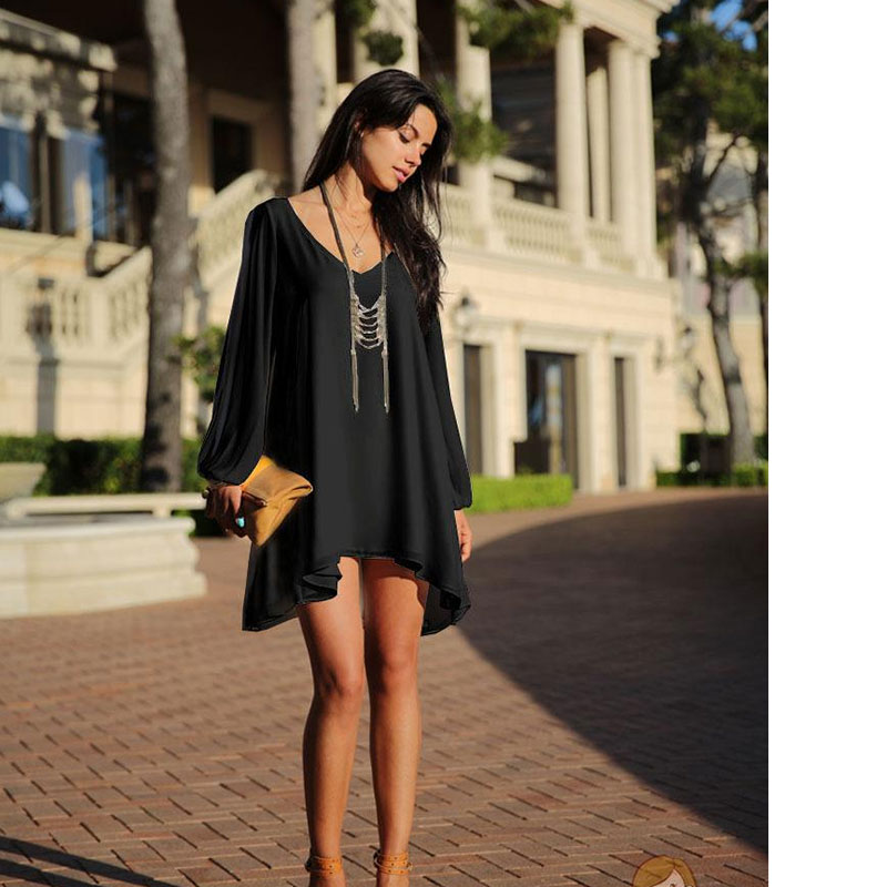 Long Sleeve Blue Casual Dress S,M,L,XL MH5002