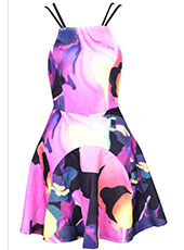 Floral Backless Peplum Dress S.M.L.XL MH5036