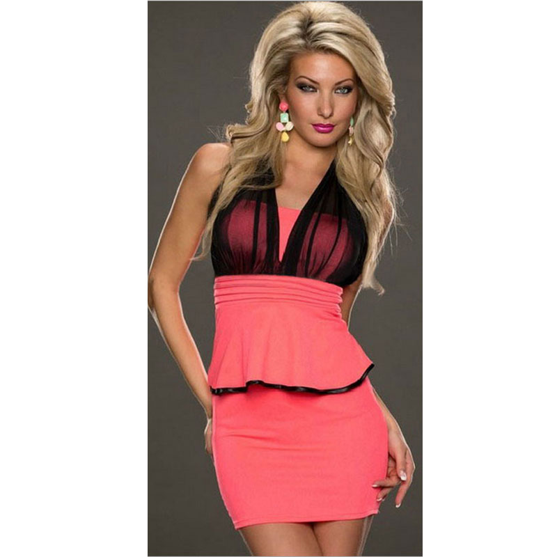 Red And Black Lace Office Dress M,L,XL MH5139