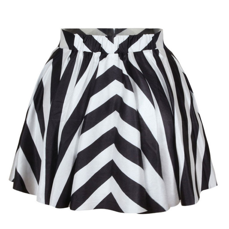 3D Printed Stripped Short Skirt MH8010