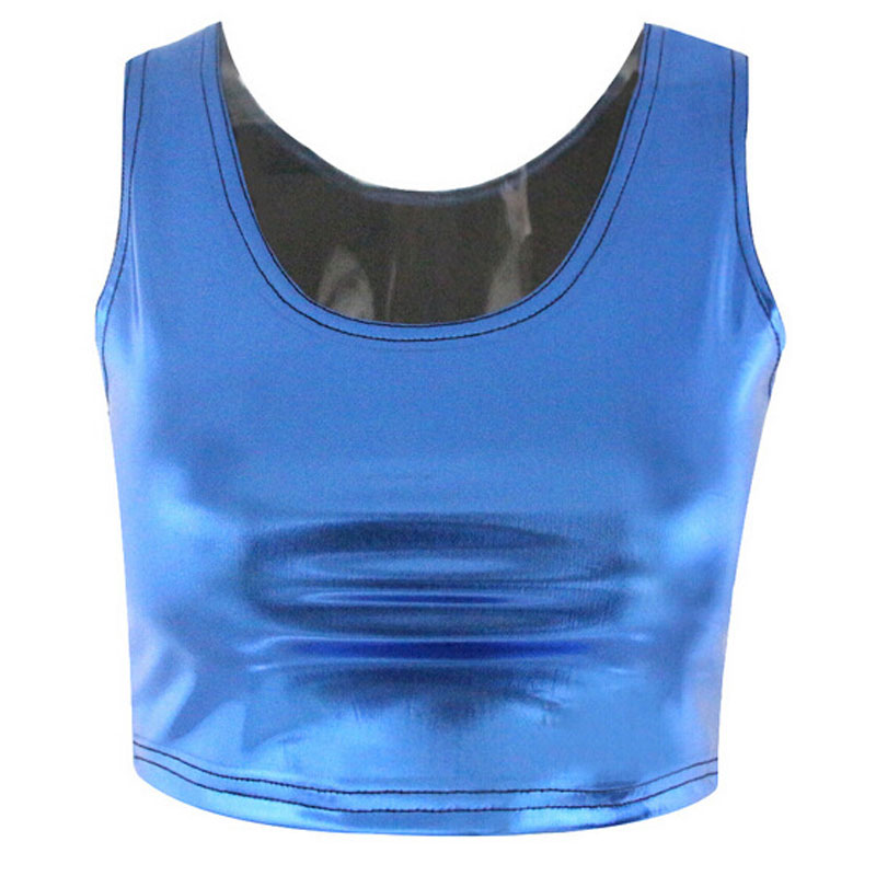 Bro Hug Dark Blue Sleeveless Crop Top MH8025