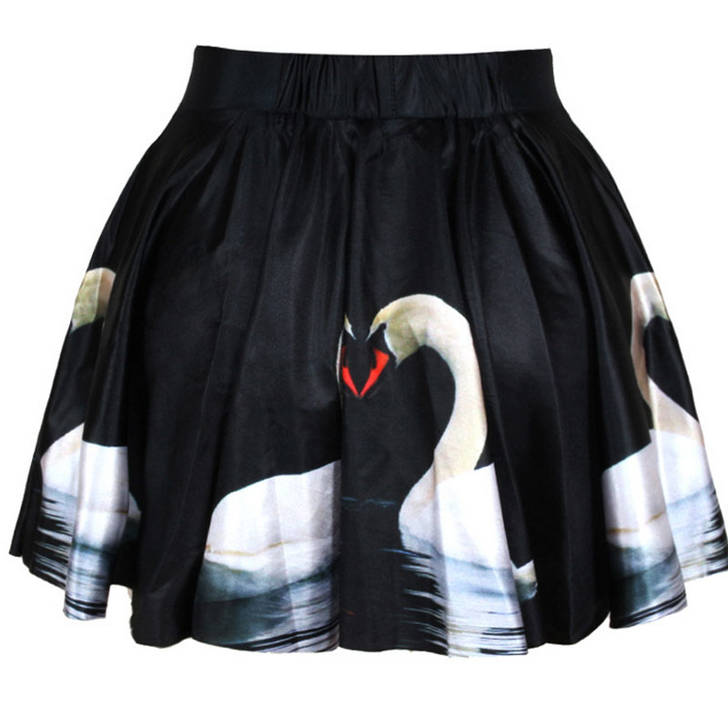 Printed Swan Style Short Skirt MH8027