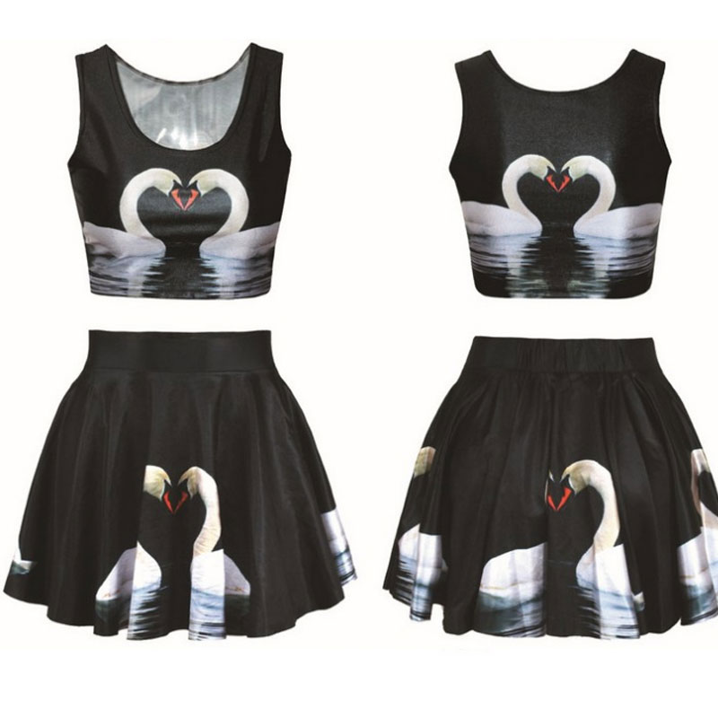 Printed Swan Style 2Pcs Set MH8028