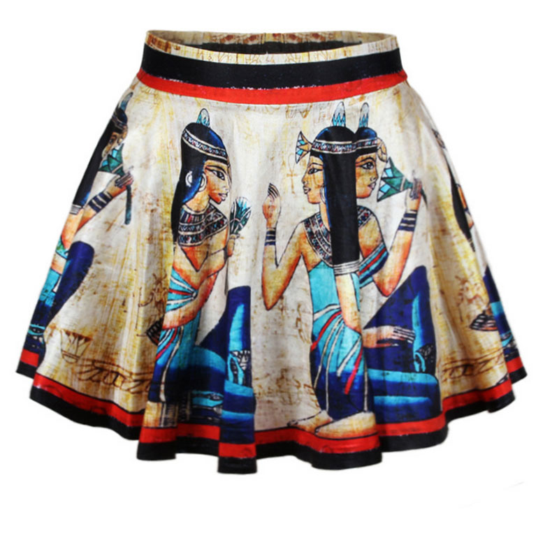 Digital Egyptial Printed Short Skirt MH8036