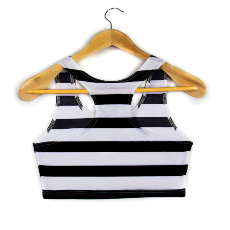 Cross Stripe Sleeveless Crop Top S,M,L,XL MH8038