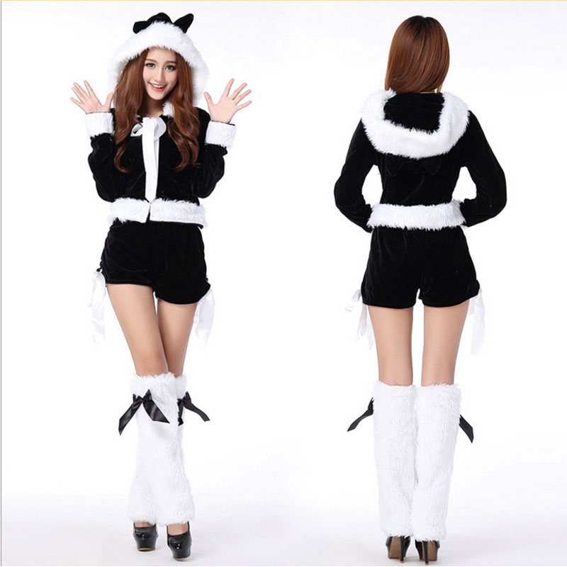 White Hat Bunny Christmas Costumes M,L MH3010