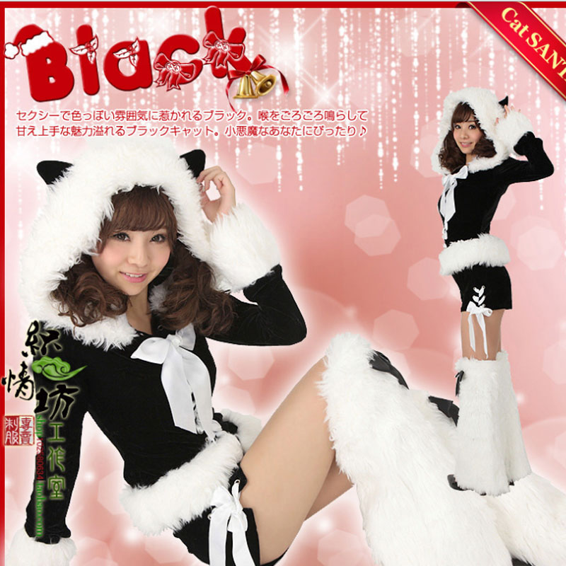 White Hat Bunny Christmas Costumes M,L MH3010