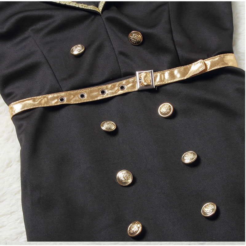 Black Police Dress Costume M,L MH3068