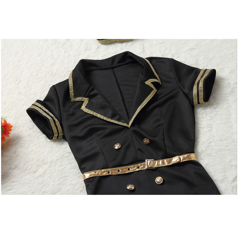 Black Police Dress Costume M,L MH3068