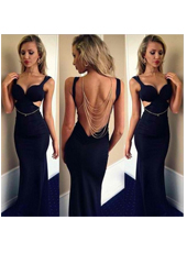 Black Backless Long Dress S.M.L.XL MH5073