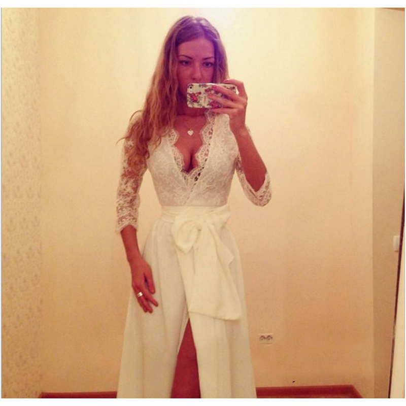 White Long Chiffon Dress S,M,L MH5093