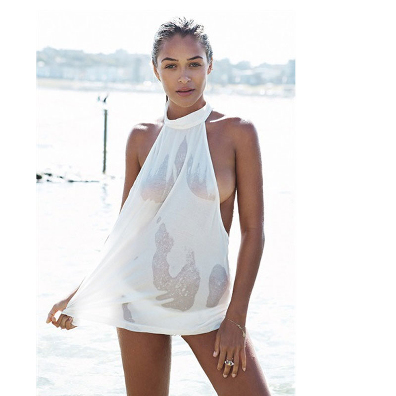 hite sleeveless lace backless T-shirt S,M,L,XL MH8143