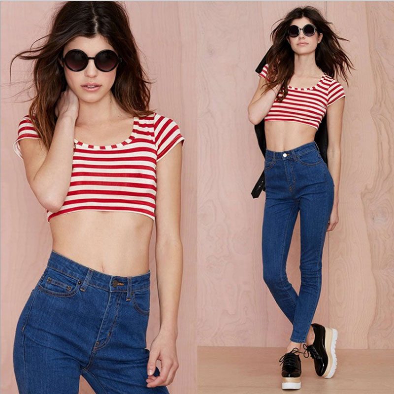 Short sleeve U neck short top S,M,L,XL,XXL MH8147