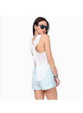 White sexy chiffon vest S,M,L,XL,XXL MH8150