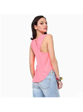 Pink sexy chiffon vest S,M,L,XL,XXL MH8151