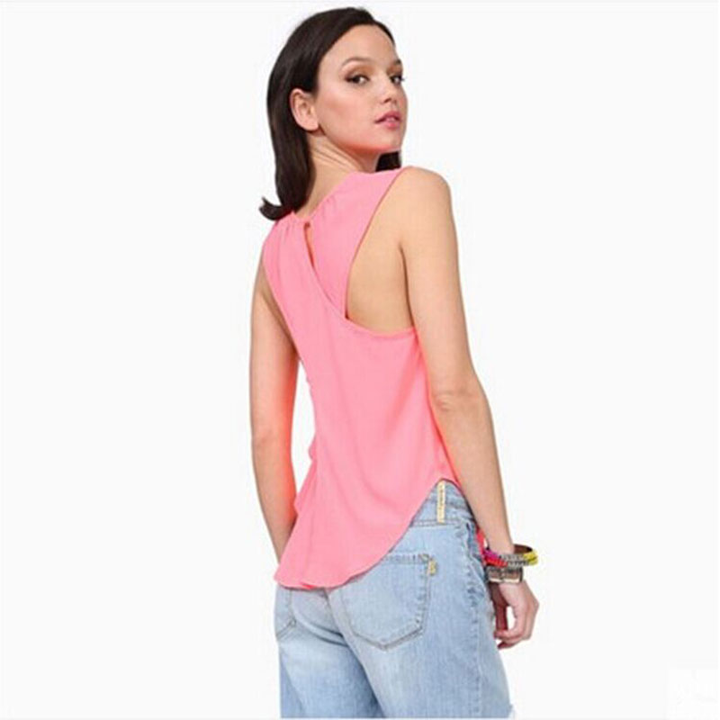 Pink sexy chiffon vest S,M,L,XL,XXL MH8151