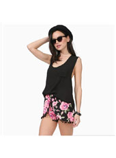Black sexy chiffon vest S,M,L,XL,XXL MH8155