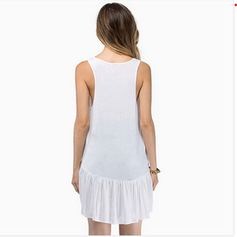 White sleeveless short front long back S,M,L,XL,XXL MH8156