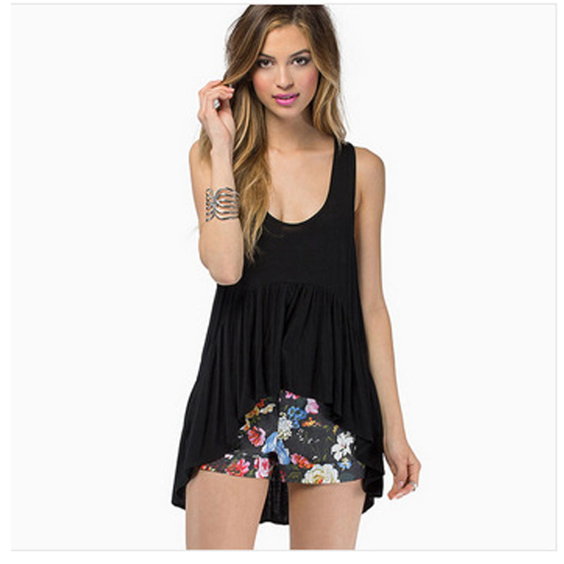 Black sleeveless short front long back S,M,L,XL,XXL MH8157