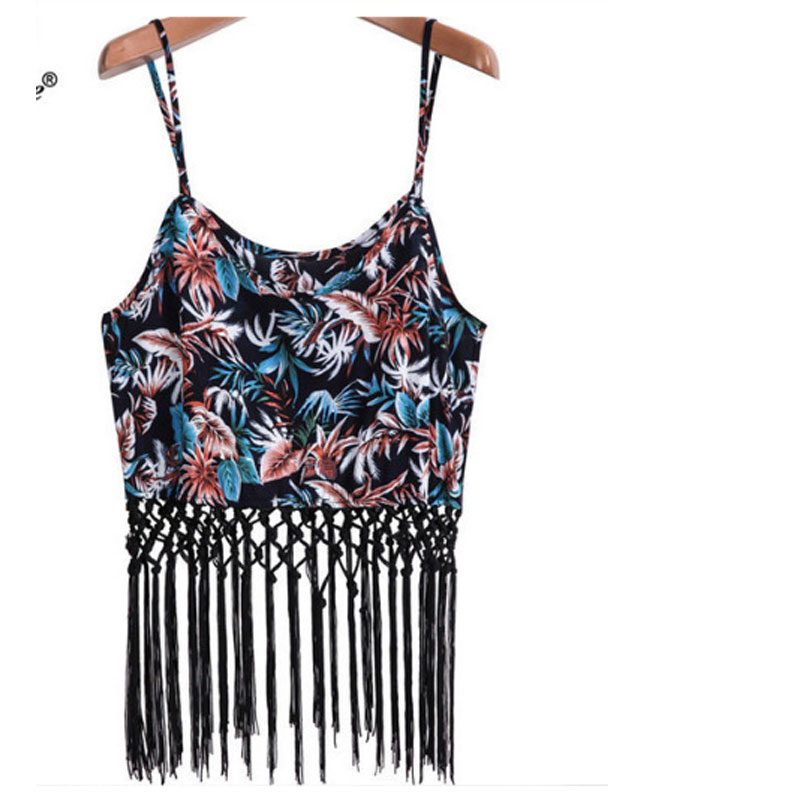 flower printed tassels sun-top M,L,XL MH8159